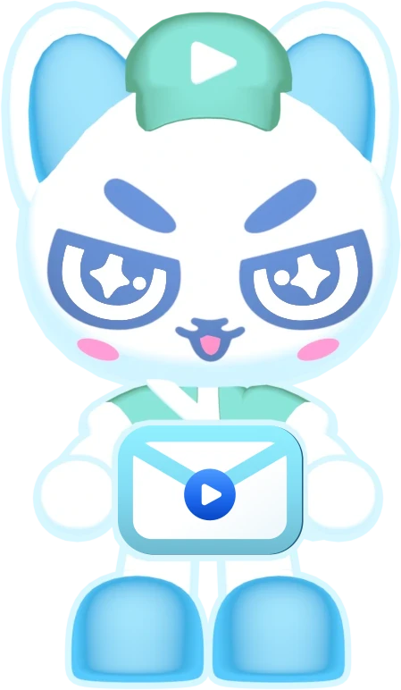 DistroCat holding an envelope